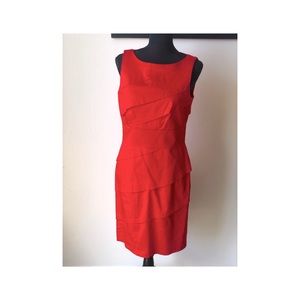 Red A-Line dress made by Marvin Richards.